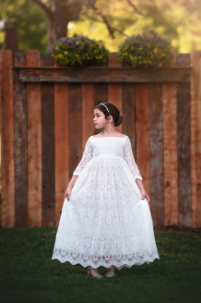 TRISH SCULLY ELLIE GOWN WHITE GIRLS