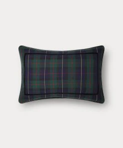 TRISH SCULLY HOME BLACK WATCH TARTAN BOLSTER PILLOW