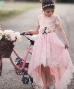 TRISH SCULLY GIRLS AINSLEY DRESS & BELT SET PINK