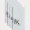 TRISH SCULLY HOME Mother's Day Gift Guide ITALIAN LINEN LAVENDER EMBROIDERY NAPKINS, SET OF 4
