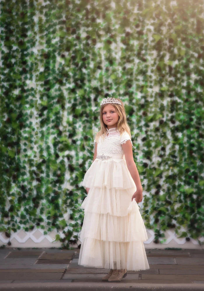 TRISH SCULLY HOME ARIANA GOWN SPARKLE IVORY GIRLS