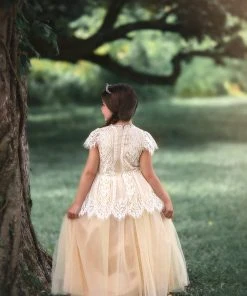 TRISH SCULLY HOME GIRLS GWENDOLYN GOWN-WHITE/NATURAL