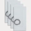 TRISH SCULLY HOME ITALIAN LINEN WREATH EMBROIDERED NAPKIN, SET OF 4