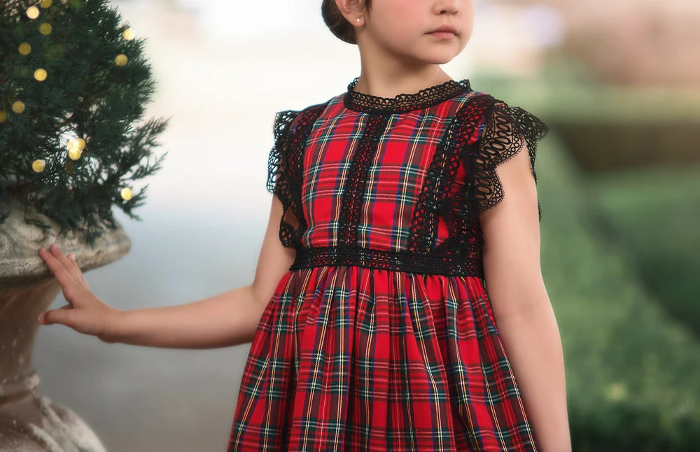 TRISH SCULLY GIRLS EVERLY DRESS STEWART TARTAN