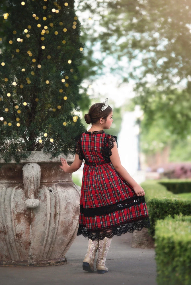 TRISH SCULLY GIRLS EVERLY DRESS STEWART TARTAN