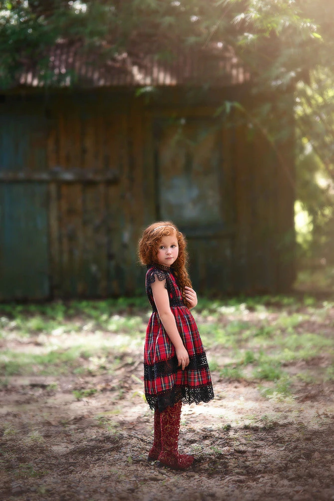 TRISH SCULLY GIRLS EVERLY DRESS STEWART TARTAN