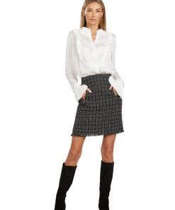 TRISH SCULLY HOME MAUDE BOUCLE PENCIL SKIRT WOMEN