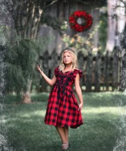 TRISH SCULLY BIANCA DRESS RED & BLACK BUFFALO CHECK SALE
