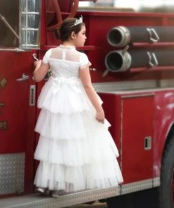 TRISH SCULLY HOME Shop All Girls Apparel ARIANA GOWN WHITE