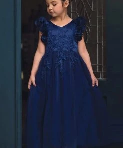 TRISH SCULLY BIANCA GOWN NAVY GIRLS