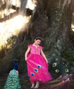 TRISH SCULLY HOME PEACOCK PRINCESS GOWN FUCHSIA