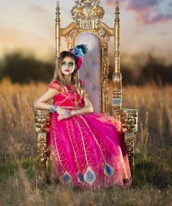 TRISH SCULLY HOME PEACOCK PRINCESS GOWN FUCHSIA