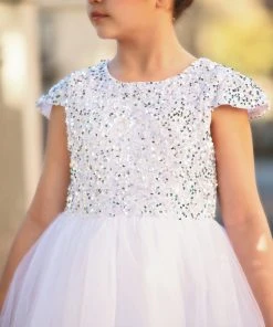 TRISH SCULLY GIRLS DELILAH DRESS WHITE