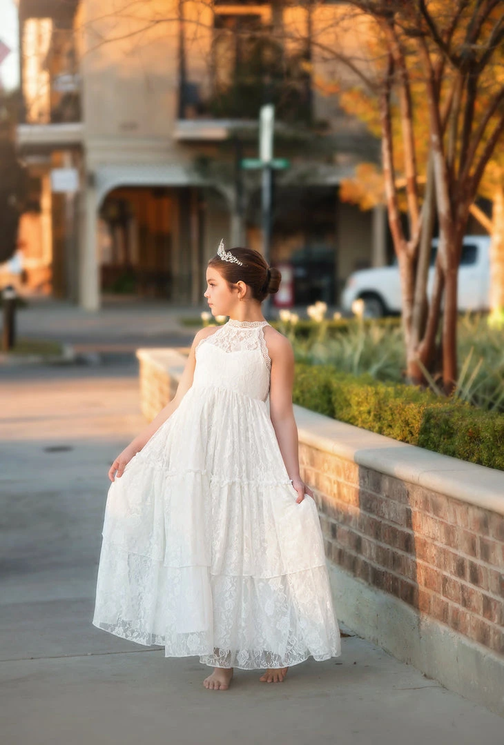 TRISH SCULLY DOMINIQUE MAXI DRESS WHITE GIRLS