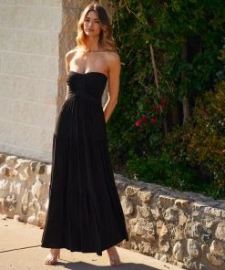 TRISH SCULLY WOMEN PIPPA MAXI DRESS BLACK