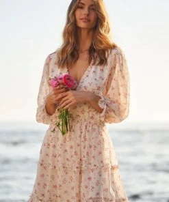 TRISH SCULLY WOMEN GRACE MINI DRESS PINK FLORAL