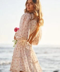 TRISH SCULLY WOMEN GRACE MINI DRESS PINK FLORAL