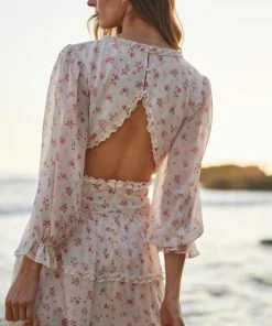 TRISH SCULLY WOMEN GRACE MINI DRESS PINK FLORAL