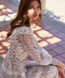 TRISH SCULLY SOFIA MAXI DRESS LAVENDER FLORAL