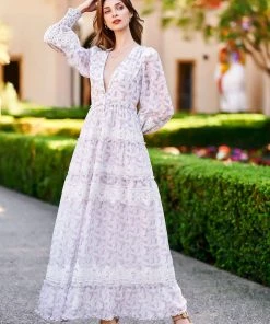 TRISH SCULLY SOFIA MAXI DRESS LAVENDER FLORAL