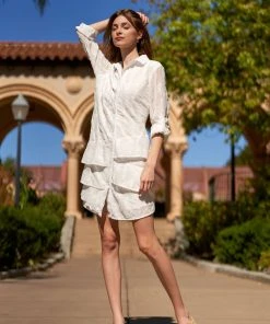 TRISH SCULLY LAURETTE DRESS WHITE WOMEN