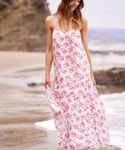 TRISH SCULLY WOMEN ALEXA MAXI DRESS PINK FLORAL