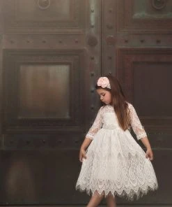 TRISH SCULLY HOME BELLA RAFAELA DRESS & BELT SET- ANTIQUE WHITE GIRLS