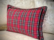 TRISH SCULLY ROYAL STEWART TARTAN BOLSTER PILLOW HOME