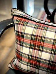 TRISH SCULLY HOME STEWART TARTAN BOLSTER PILLOW