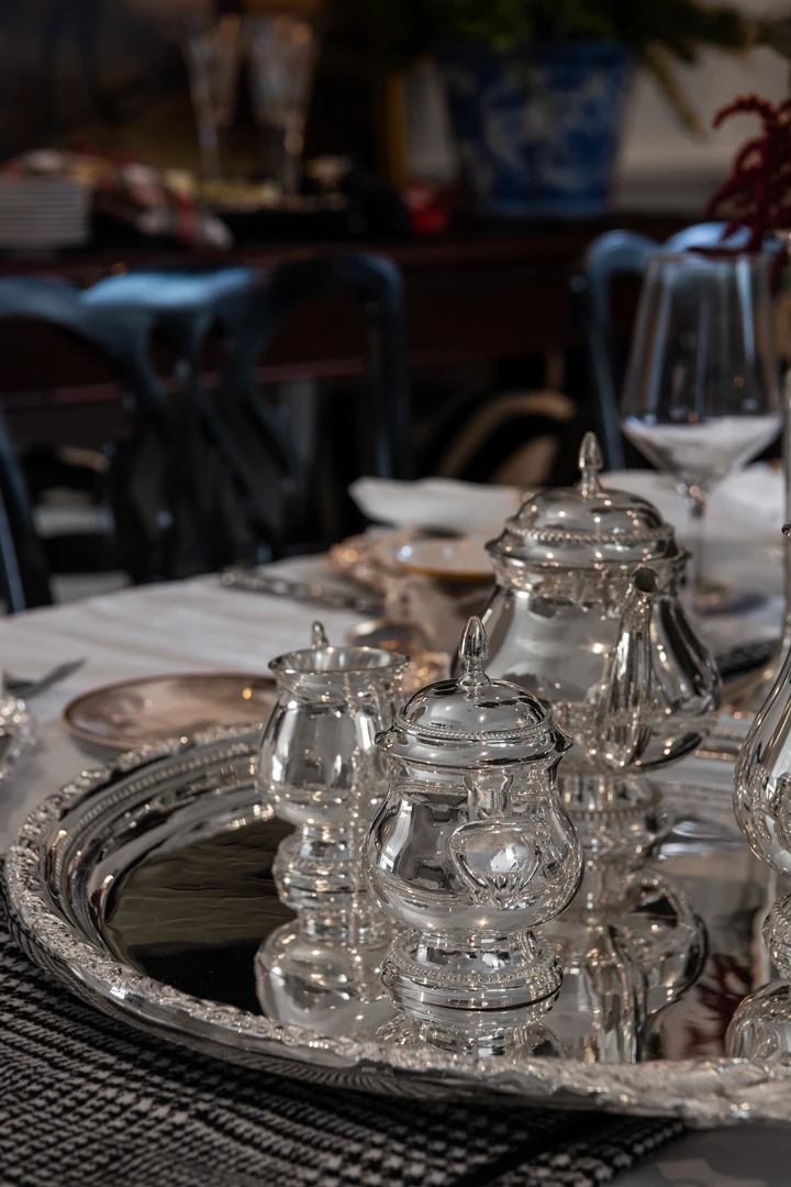 TRISH SCULLY SILVER PLATED 4PC. BALMORAL COFFEE/TEA SERVICE