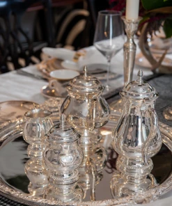 TRISH SCULLY SILVER PLATED 4PC. BALMORAL COFFEE/TEA SERVICE