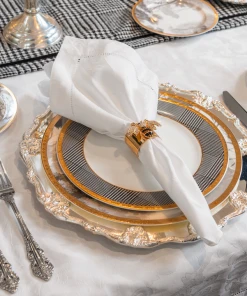 TRISH SCULLY HOME MILANO WHITE JACQUARD TABLECLOTH 128