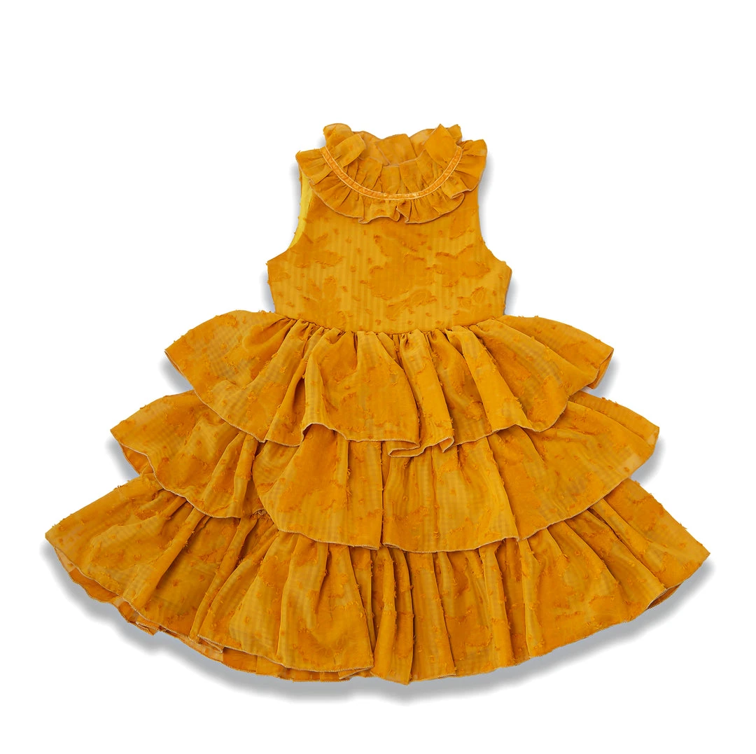 TRISH SCULLY GIRLS JOELLE DRESS MUSTARD