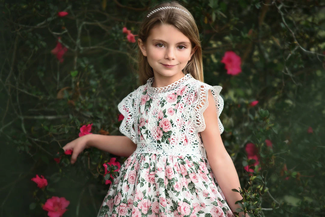 TRISH SCULLY EVERLY DRESS PINK FLORAL GIRLS
