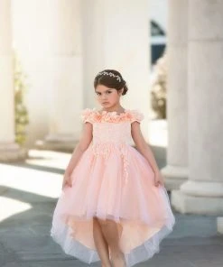 TRISH SCULLY HOME BELLE GOWN PEACHY PINK GIRLS