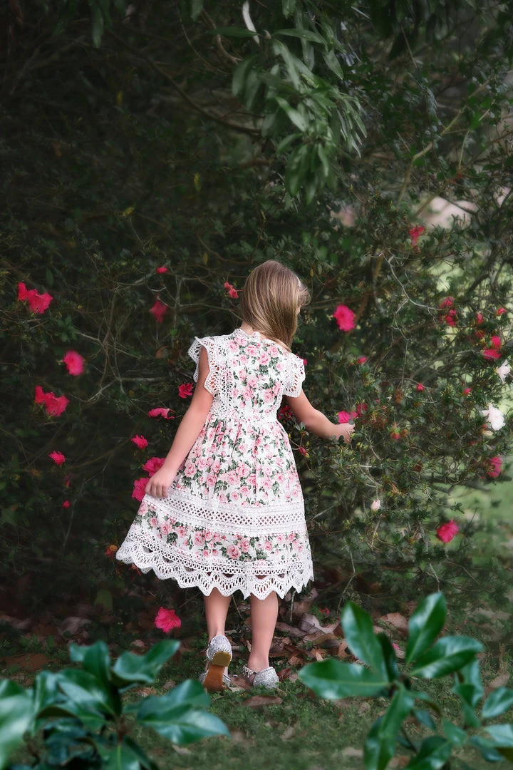 TRISH SCULLY EVERLY DRESS PINK FLORAL GIRLS