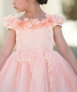 TRISH SCULLY HOME BELLE GOWN PEACHY PINK GIRLS