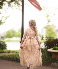 TRISH SCULLY HOME BELLA RAFAELA GOWN & BELT SET CHAMPAGNE GIRLS