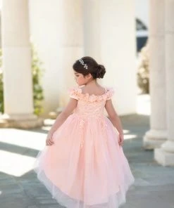 TRISH SCULLY HOME BELLE GOWN PEACHY PINK GIRLS