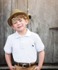 TRISH SCULLY BOYS KINGSLEY POLO WHITE