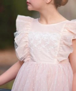 TRISH SCULLY GIRLS CAROLINA DRESS PINK