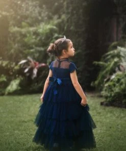 TRISH SCULLY ARIANA GOWN & BELT SET NAVY