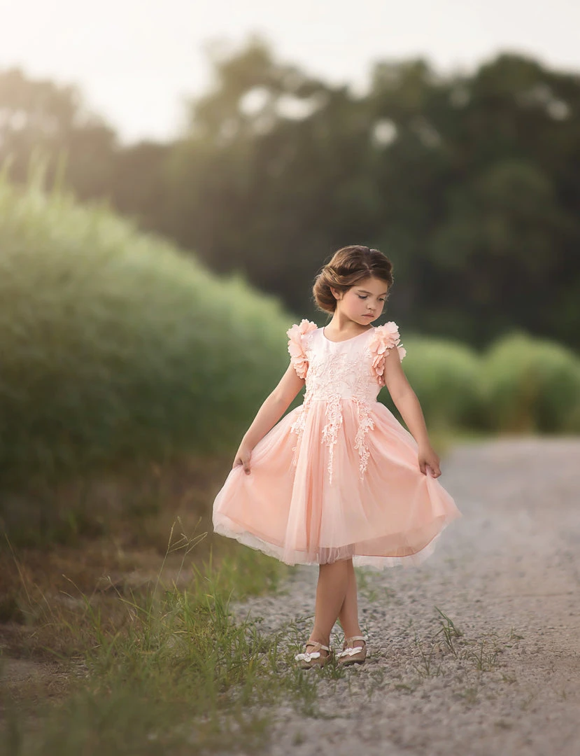 TRISH SCULLY BIANCA DRESS PEACHY PINK