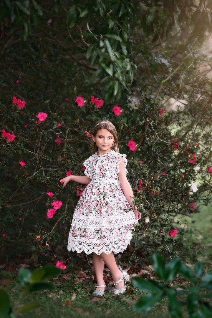TRISH SCULLY EVERLY DRESS PINK FLORAL GIRLS