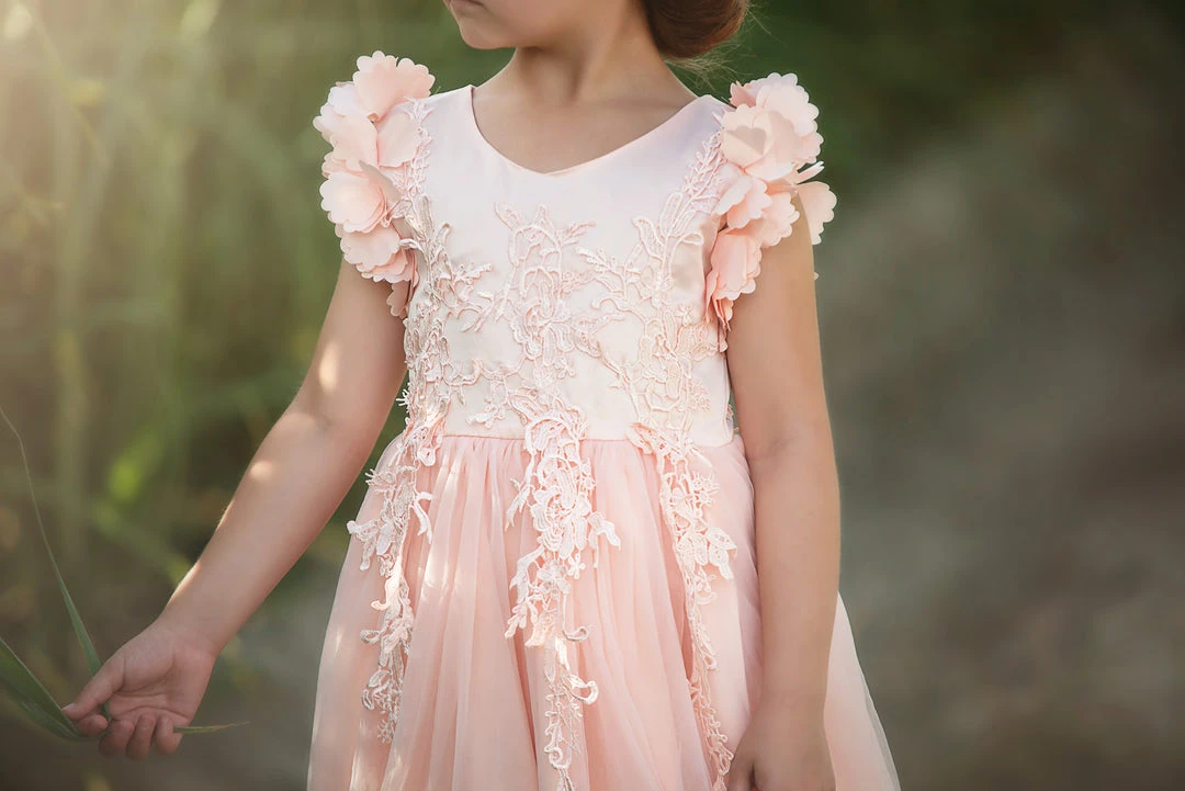 TRISH SCULLY BIANCA DRESS PEACHY PINK