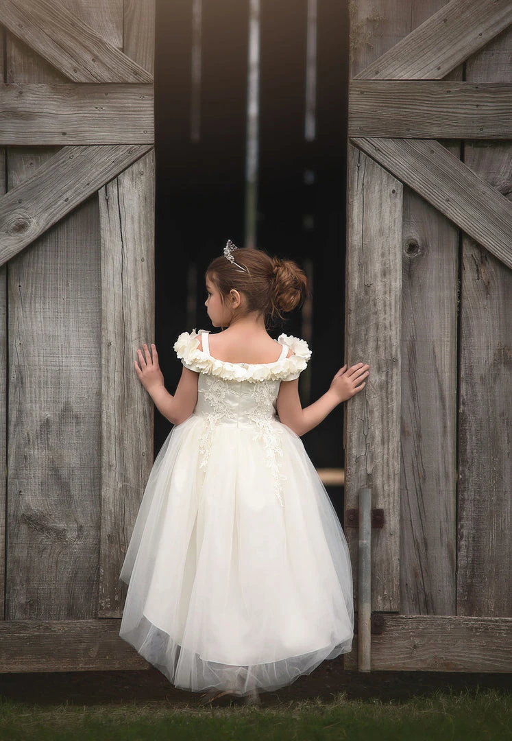 TRISH SCULLY HOME GIRLS BELLE GOWN IVORY